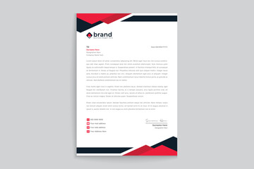 Red color letterhead design