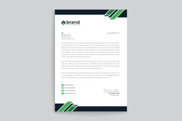 Green color letterhead design