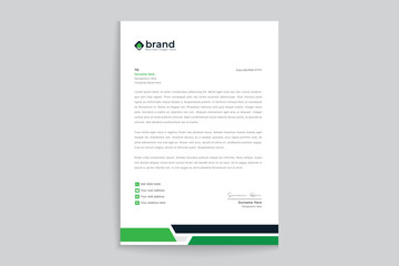 Green color letterhead design