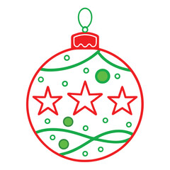 Obraz premium Christmas ornament vector art white background.