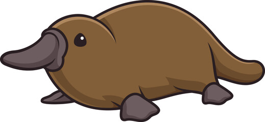 Platypus in chibi kawaii style vector image