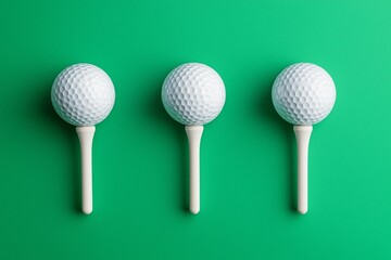 Golf ball and tee on grass 