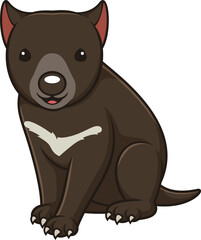 Obraz premium Tasmanian devil in chibi kawaii style vector image