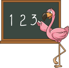 Flamingo doing math vector image
