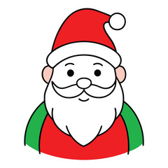 Santa clause line art vector white background.