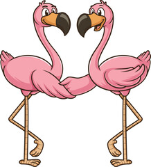 Flamingos shaking hands vector image