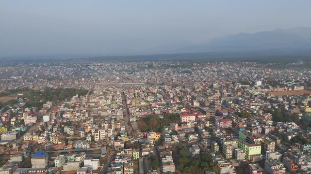 Aerial of of Tulsipur ghorahi dang