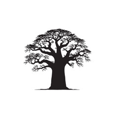 Fototapeta premium African baobab tree vector design. African baobab tree silhouette isolated on white background.