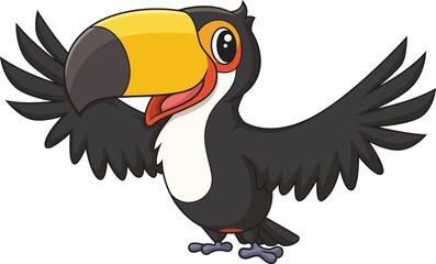 Cute toucan bird character vector image © heyclipart