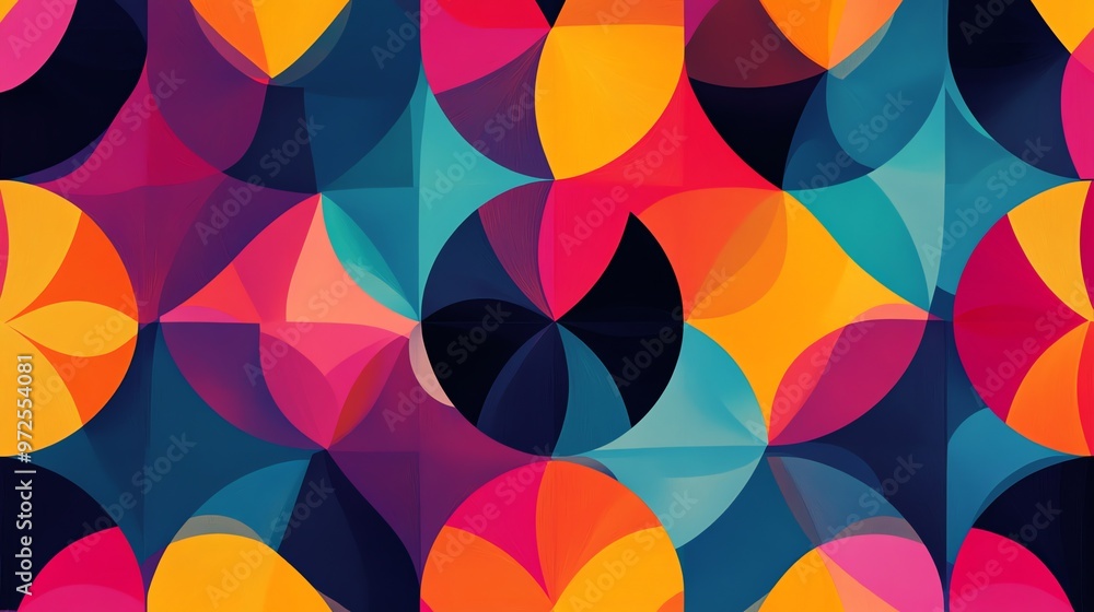 Aufkleber abstract colorful geometric pattern with overlapping circles.