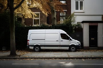 clean photo of a sprinter van in the streets