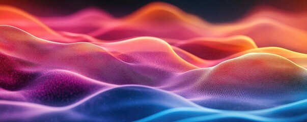 Obraz premium Vibrant waves of color create a mesmerizing visual, blending shades of pink, blue, and purple in smooth, flowing patterns.