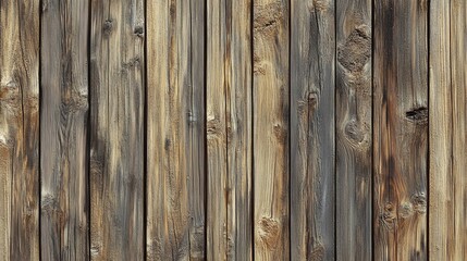 Naklejka premium Weathered wood planks arranged vertically, creating a rustic background.