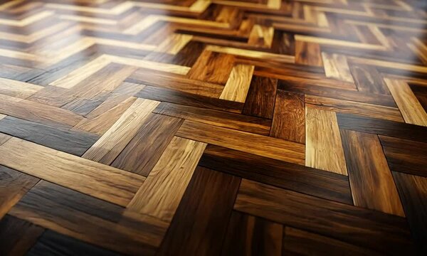 Wooden Herringbone Floor Pattern