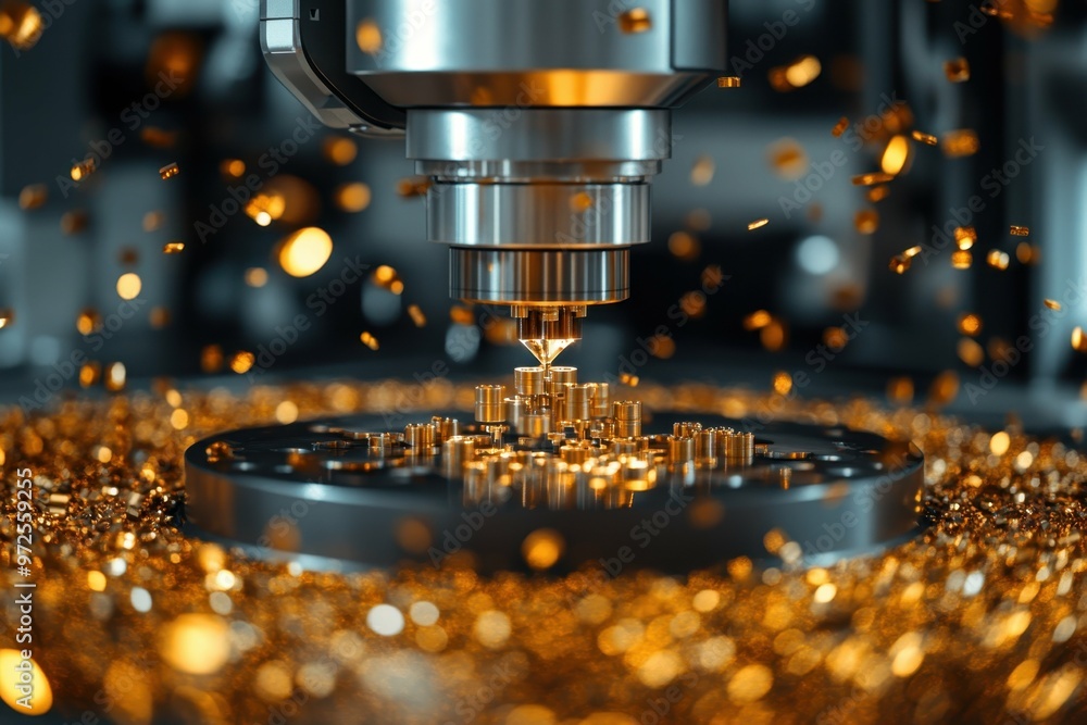Poster a close-up of a robotic arm assembling delicate components, symbolizing ai's precision and efficienc