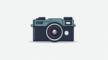 Fototapeta premium A simple and minimalist illustration of a vintage camera.