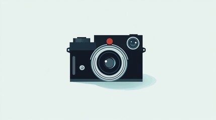 A simple, flat design of a camera.