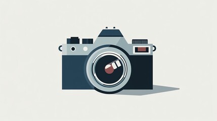 Simple illustration of a vintage camera.