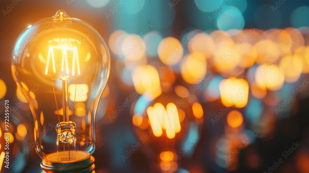Leinwandbilder a dynamic and vibrant design showcasing a multitude of bright light bulbs in a visually appealing ar