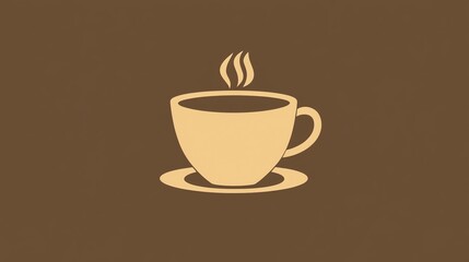 Fototapeta premium A simple illustration of a cup of coffee with steam rising from it.