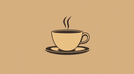 Obraz premium A simple illustration of a cup of coffee.