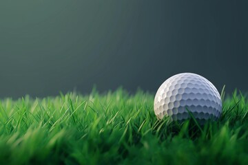 Fototapeta premium Golf ball on the grass with a blurred background 
