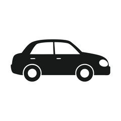 Fototapeta premium a simple car, vector silhouette, isolated white background 