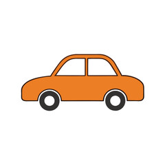 Fototapeta premium a simple car, vector silhouette, isolated white background 