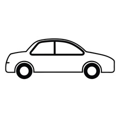 Fototapeta premium a simple car, vector silhouette, isolated white background 