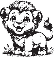 Fototapeta premium cute lion clipart vector design,awesome cute lion svg,high resolution printable cute lion artwork