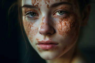 Fototapeta premium Generative AI picture of a skin after laser treatment dermatology problem