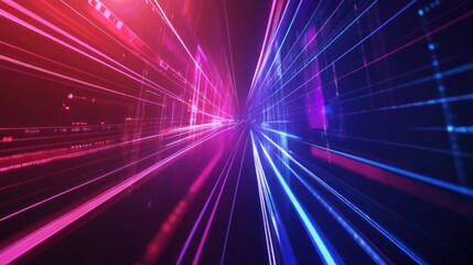 Abstract Neon Lights Tunnel