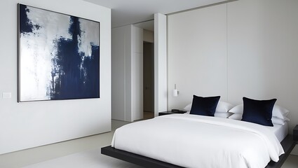 Modern Bedroom Interior Design with Minimalist Decor, Cozy Ambiance, and Neutral Color Palette – Ideal for Elegant, Space-Saving Living and Relaxing Comfort