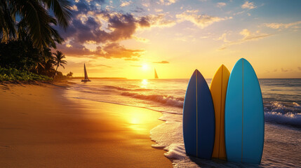 Surfboards Sunset Beach.