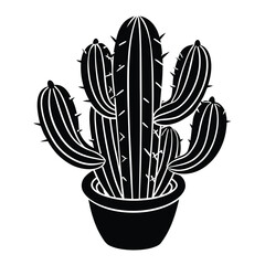 cactus silhouette vector line art.