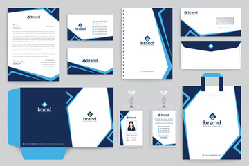 Blue and black color stationery design