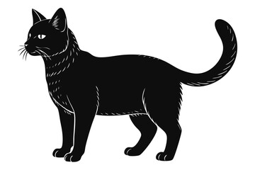 cat silhouette with a white background.
