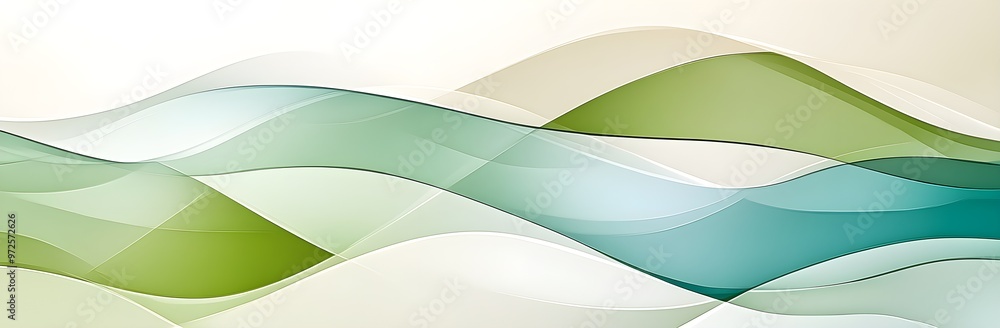 Poster abstract green and blue waves background