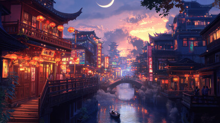 Obraz premium Chinese Water City.