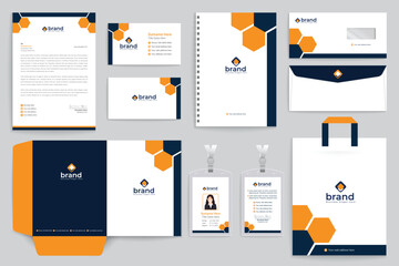 Orange shape stationery design