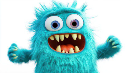 Obraz premium Funny Blue Monster.