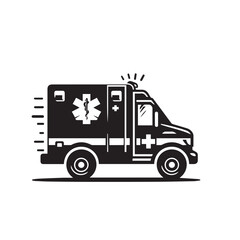 Fototapeta premium Vector design of ambulance. Ambulance black vector silhouette. Ambulance logo, icon.