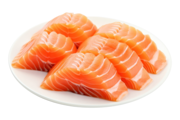 PNG Salmon sashimi salmon seafood plate.