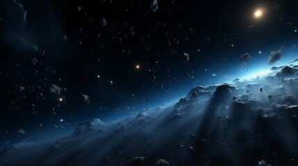 Fototapeta premium Starry night sky over a mountain landscape