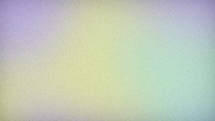 Grainy colorful gradient background. Abstract, soft colors, purple, yellow, green, blue, blurred, mesh, noise, wave, bokeh, retro vibes.