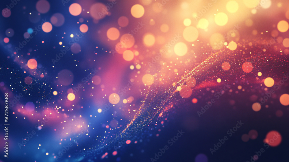 Aufkleber vibrant particles create a dazzling effect against an abstract bokeh backdrop, perfect for celebrato
