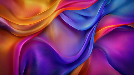 Fototapeta premium Vibrant Silk Waves: Abstract Fabric Art