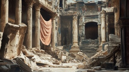 Ruined Interior of an Ancient Building