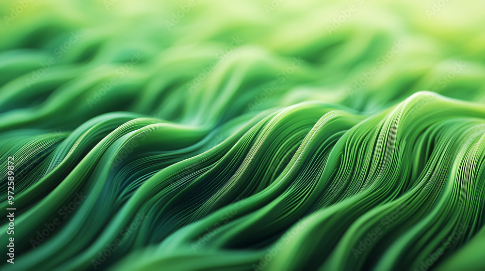 Poster blurred background with abstract green wave pattern creating a beautiful backdrop