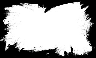 Naklejka premium black brush stroke lines painting blank frame border artistic grunge graphic element